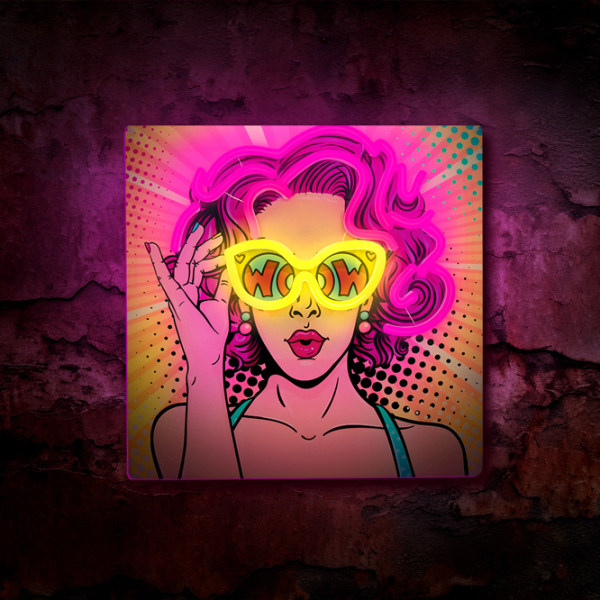 Lampă LED Forever Light Neon Power Woman Yellow USB photo 4