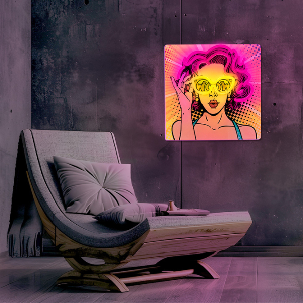 Lampă LED Forever Light Neon Power Woman Yellow USB photo 7