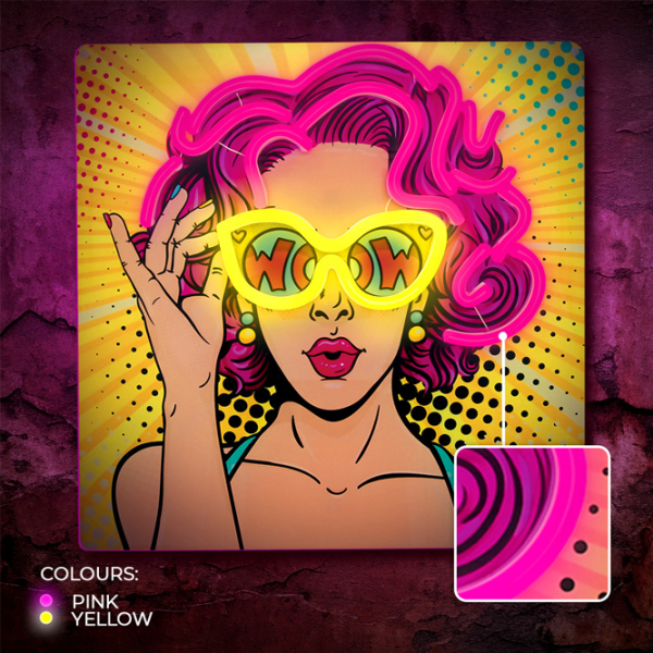 Lampă LED Forever Light Neon Power Woman Yellow USB photo 8