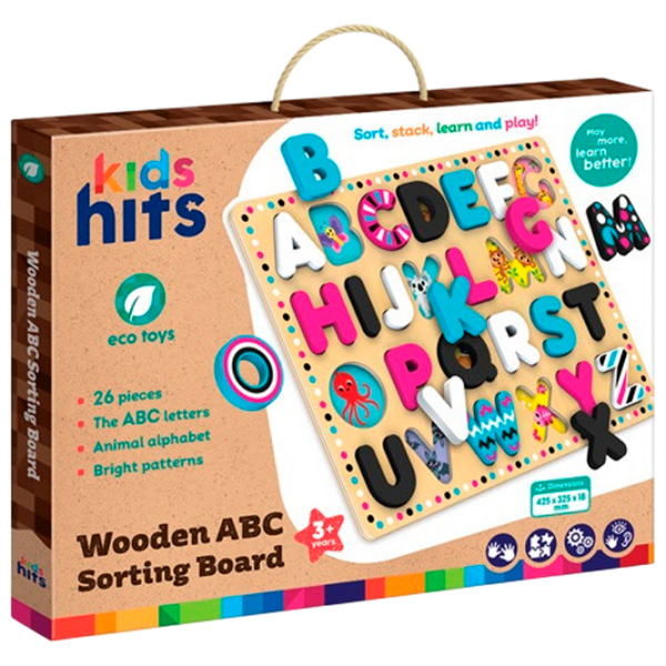 Joc educativ Kids Hits Wooden ABC KH20/025 Beige Pentru copii, 3+ photo 1