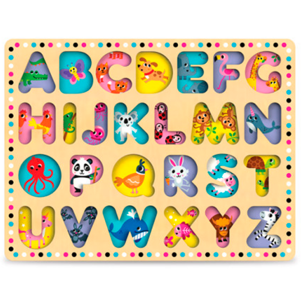 Joc educativ Kids Hits Wooden ABC KH20/025 Beige Pentru copii, 3+ photo 3