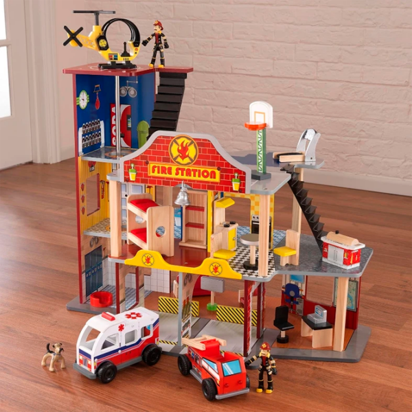 Игровой набор KidKraft Station Deluxe Fire Station 63214-MSN Красный Для детей, 3+ photo 2