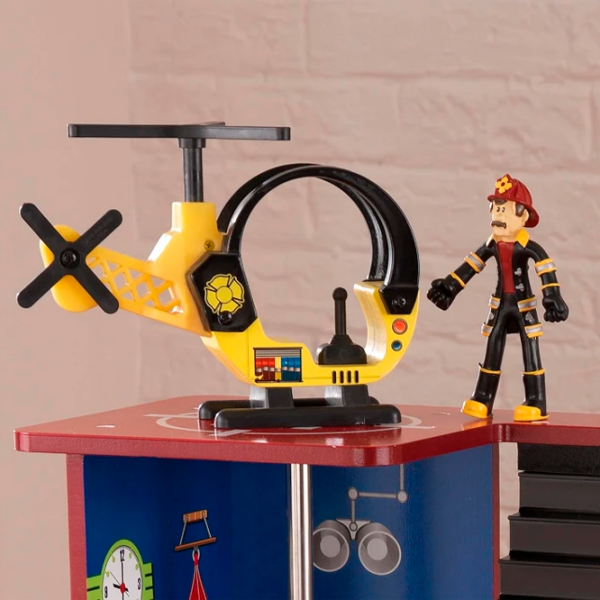 Игровой набор KidKraft Station Deluxe Fire Station 63214-MSN Красный Для детей, 3+ photo 3