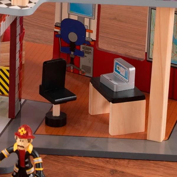 Игровой набор KidKraft Station Deluxe Fire Station 63214-MSN Красный Для детей, 3+ photo 4