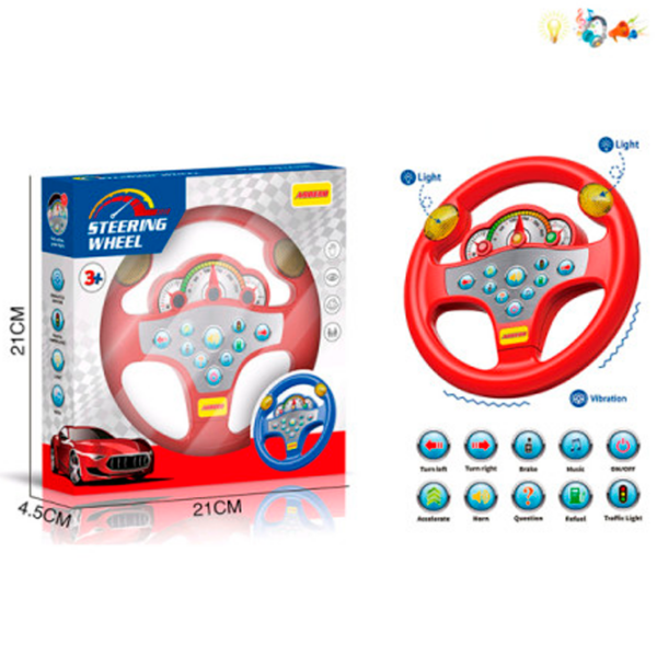 Jucărie interactivă Optmarket Steering Wheel 201678685 Red Pentru băieți, 3+ photo 1