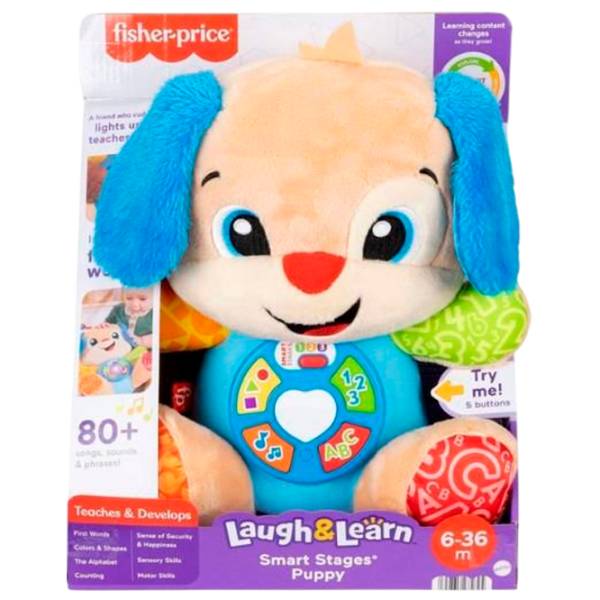 Jucărie interactivă Fisher Price Laugh & Learn Smart Stages Puppy JFD24 Beige Pentru copii, 6 luni photo 1