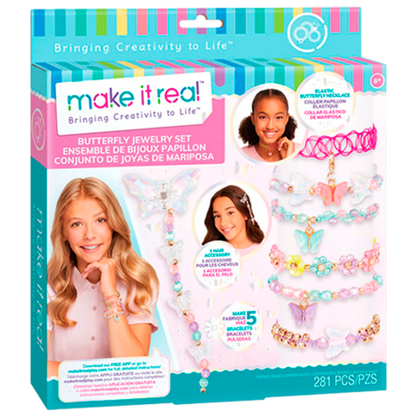 Set de creație Make It Real Bringing Creativity to Life Creation of bracelets 1323 Pink Pentru fetițe, 8+ photo 1