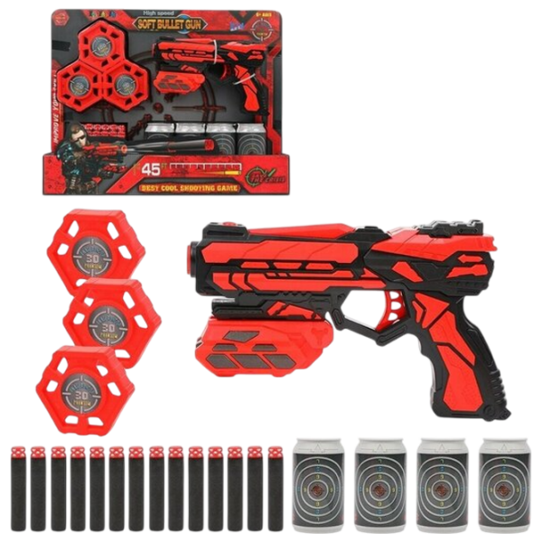 Бластер ChiToys Soft Bullet Gun FJ901 Красный патронный, Стрел, 6+ photo 5