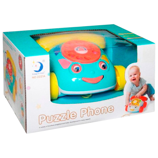 Jucărie interactivă Lulu Puzzle Phone 2221A Blue Pentru copii, 3+ photo 1