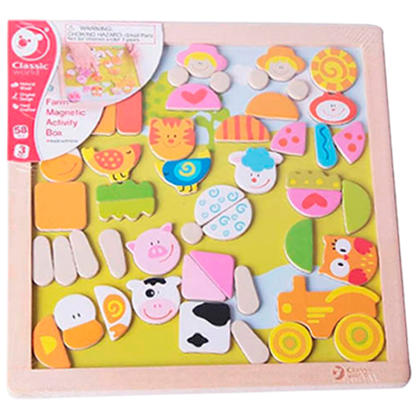 Joc educativ Classic World Farm Magnetic Activity Box 3534 Pink Pentru fetițe, 3+ photo 1