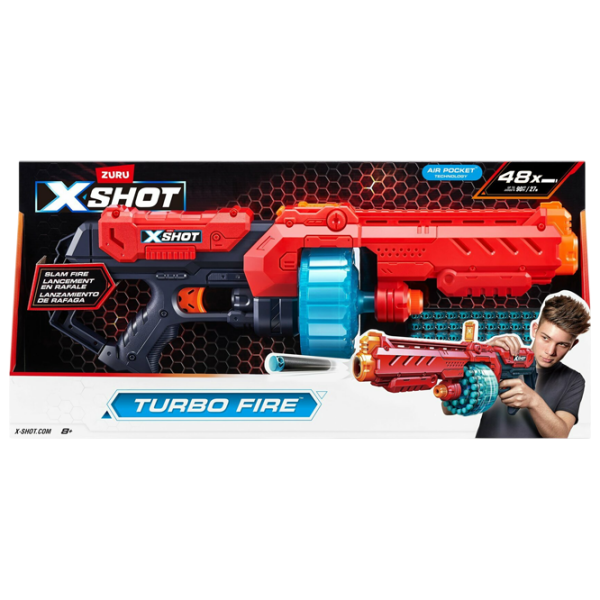Бластер Zuru X-shot Turbo Fire 36270 Красный патронный, Стрел, 8+ photo 6