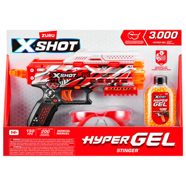 Бластер Zuru X-shot Stinger Hyper Gel 36728 Красный патронный, Гелевые шарики, 14+ photo 5