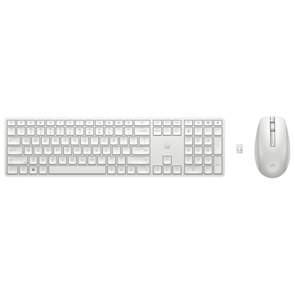 Tastatura & Mouse HP 650 White Home and Office, Fără fir photo 1