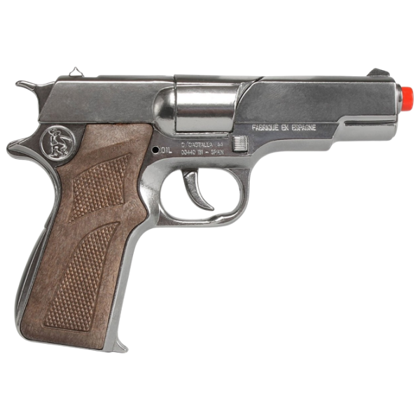 Игрушечный пистолет Gonher Police 125/0 Серебряный патронный, пуля, 3+ photo 1
