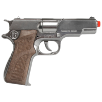 Игрушечный пистолет Gonher Police 125/0 Серебряный патронный, пуля, 3+