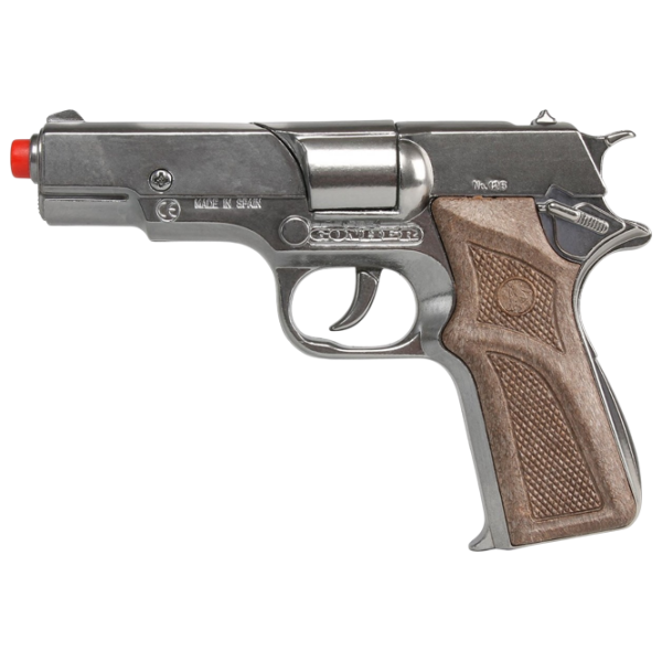 Игрушечный пистолет Gonher Police 125/0 Серебряный патронный, пуля, 3+ photo 2