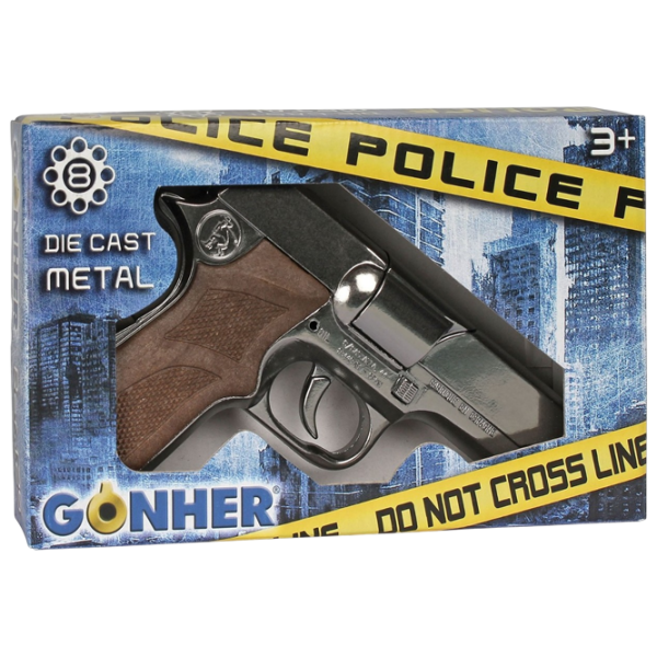 Игрушечный пистолет Gonher Police 125/0 Серебряный патронный, пуля, 3+ photo 5