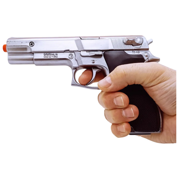 Игрушечный пистолет Gonher Police 3045/0 Серебряный патронный, пуля, 3+ photo 6