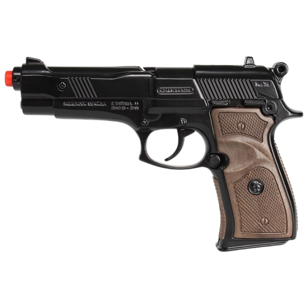 Игрушечный пистолет Gonher Police 39/6 Черный патронный, пуля, 3+ photo 1