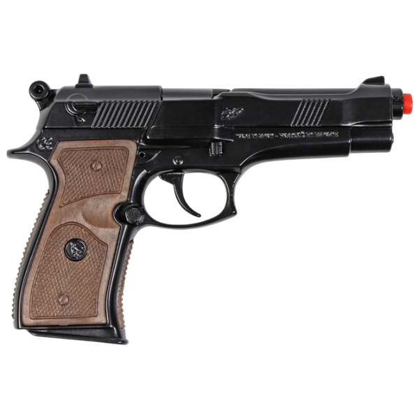 Игрушечный пистолет Gonher Police 39/6 Черный патронный, пуля, 3+ photo 2