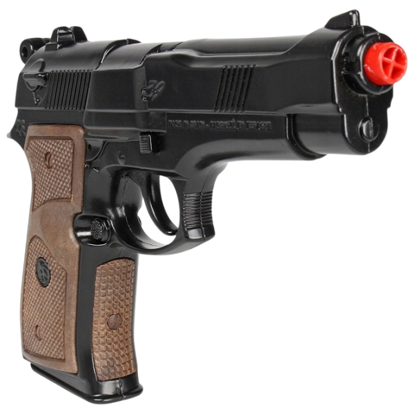 Игрушечный пистолет Gonher Police 39/6 Черный патронный, пуля, 3+ photo 4