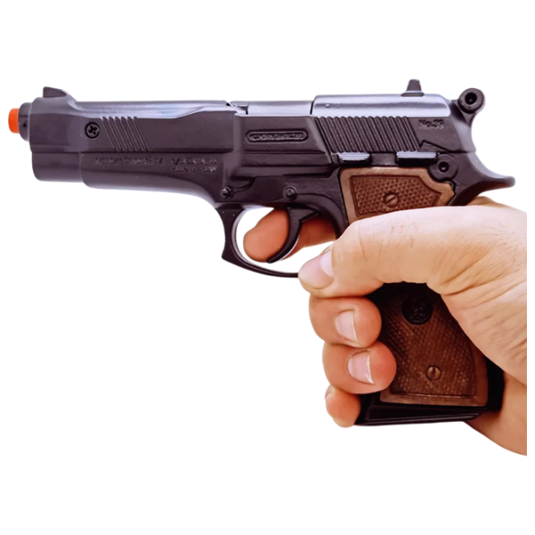Игрушечный пистолет Gonher Police 39/6 Черный патронный, пуля, 3+ photo 6
