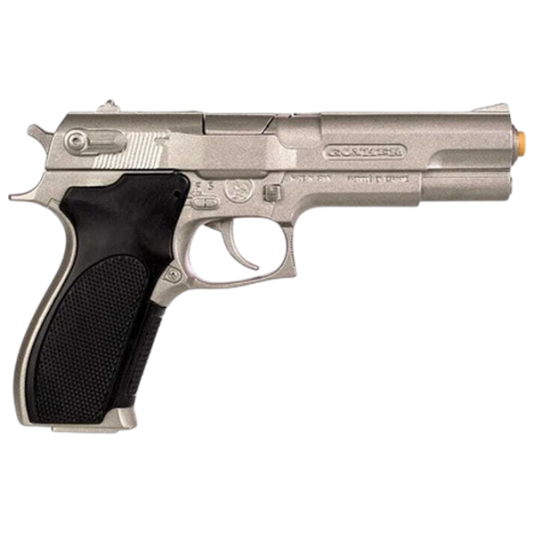 Игрушечный пистолет Gonher Police 45/0 Серебряный патронный, пуля, 3+ photo 2