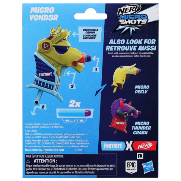 Бластер Hasbro Nerf Fortnite Micro Y0ND3R Синий патронный, Стрел, 8+ photo 4