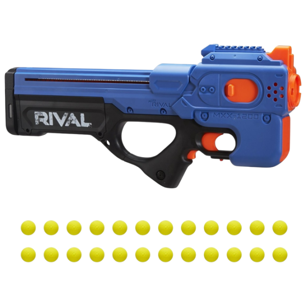 Blaster Nerf Rival Charger MXX-1200 E8449 Blue cu patroane, bile , 14+ photo 1