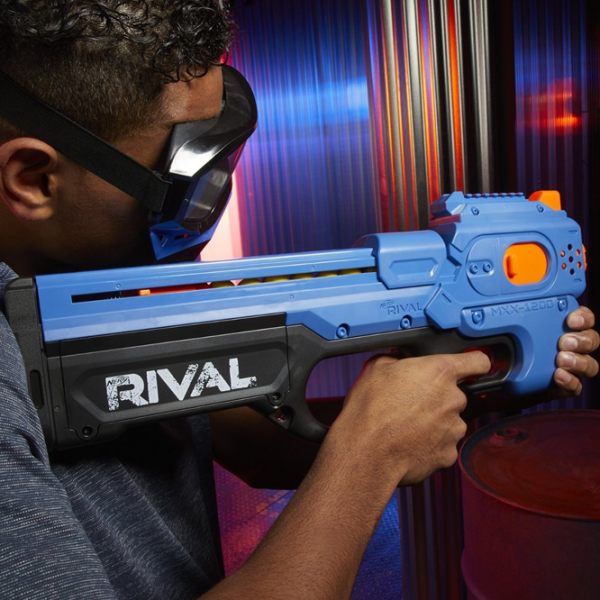Blaster Nerf Rival Charger MXX-1200 E8449 Blue cu patroane, bile , 14+ photo 4