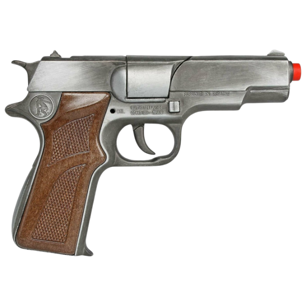 Игрушечный пистолет Gonher Police 125/1 Серебряный патронный, пуля, 3+ photo 1