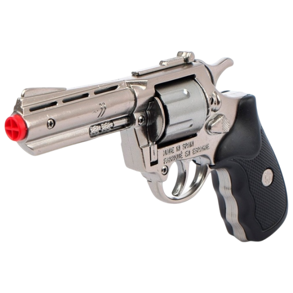 Игрушечный пистолет Gonher Police 433/0 Серебряный патронный, пуля, 3+ photo 1