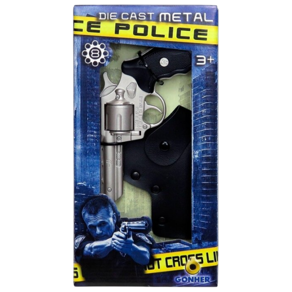 Игрушечный пистолет Gonher Police 433/0 Серебряный патронный, пуля, 3+ photo 7