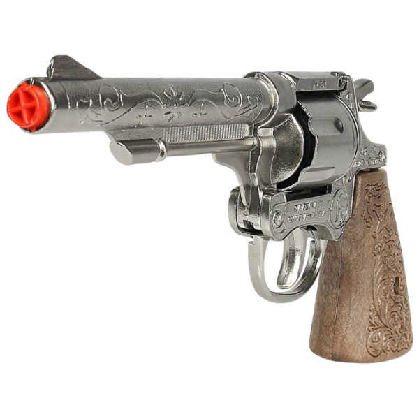 Игрушечный пистолет Gonher Cowboy 3088/0 Серебряный патронный, пуля, 3+ photo 2