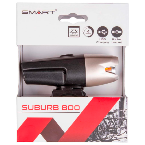 Lanterna bicicletei SMART Suburb 800 Black Beige Black Beige photo 3