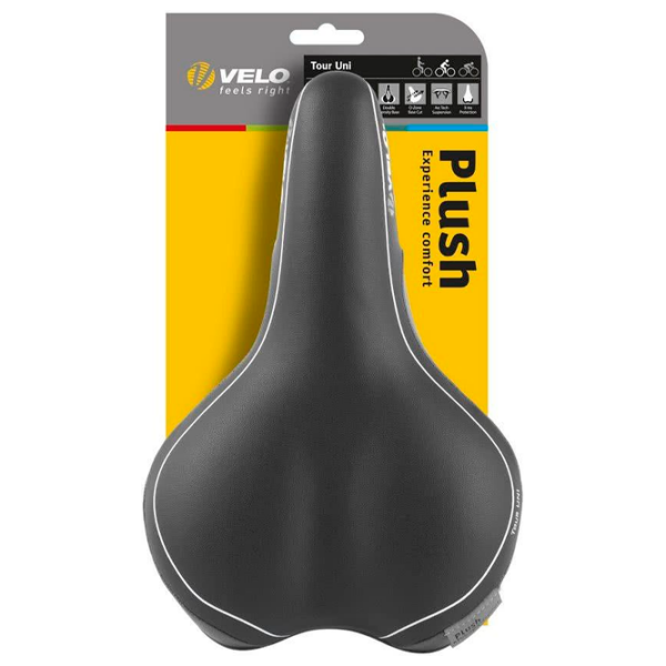 Șa de bicicletă Velo Plush Tour UNI Black Gray Black Gray photo 2