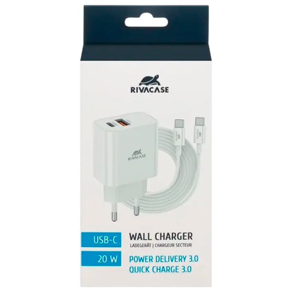 Încărcător de rețea RivaCase PS4102 WD4 (20 W) White 3 A / White photo 3