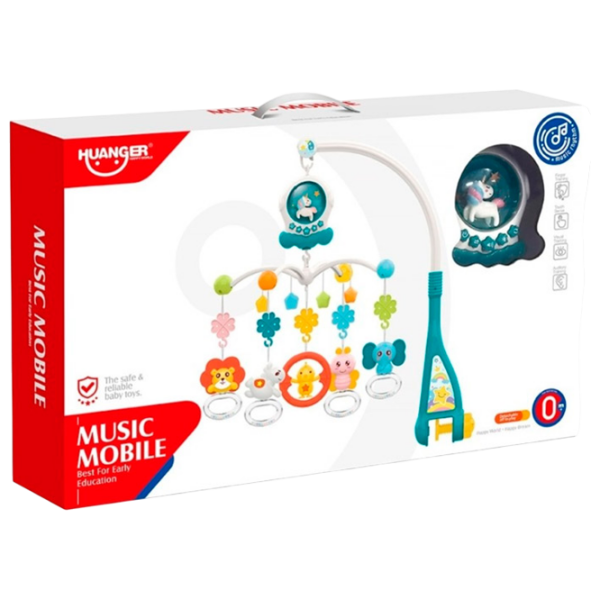 Игрушка для колясок и кроваток Huanger Animals Music Mobile HE0311 Синий 1.5+ photo 2