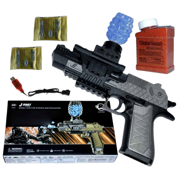 Игрушечный автомат J-Shot Desert Eagle JF-022G Черный патронный, Гелевые шарики, 14+ photo 5