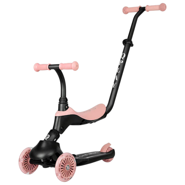 Trotinetă pentru copii cu trei roți Qplay Sema Evo (00-00942332) Coral Pink  1 an, 50 kg, Din silicon photo 1