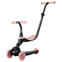 Trotinetă pentru copii cu trei roți Qplay Sema Evo (00-00942332) Coral Pink  1 an, 50 kg, Din silicon