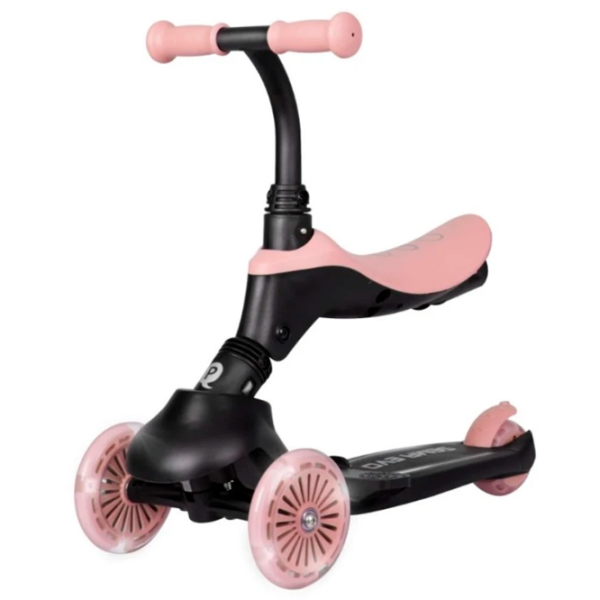 Trotinetă pentru copii cu trei roți Qplay Sema Evo (00-00942332) Coral Pink  1 an, 50 kg, Din silicon photo 2