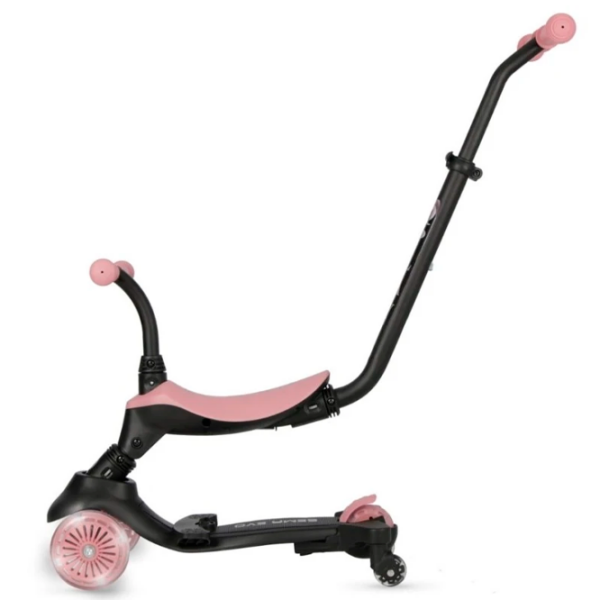Trotinetă pentru copii cu trei roți Qplay Sema Evo (00-00942332) Coral Pink  1 an, 50 kg, Din silicon photo 4