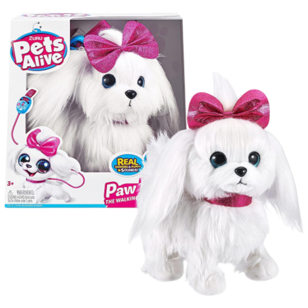 Jucărie moale Zuru Pets Alive Paw Paw Puppy 9531 White 3+ photo 1