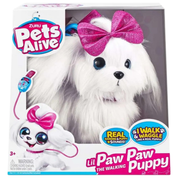 Jucărie moale Zuru Pets Alive Paw Paw Puppy 9531 White 3+ photo 4