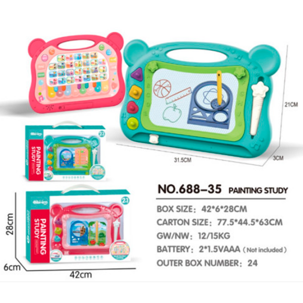 Tablă de desen Bibiin Toys 688-35 Multicolor Pentru copii, 6 luni photo 2