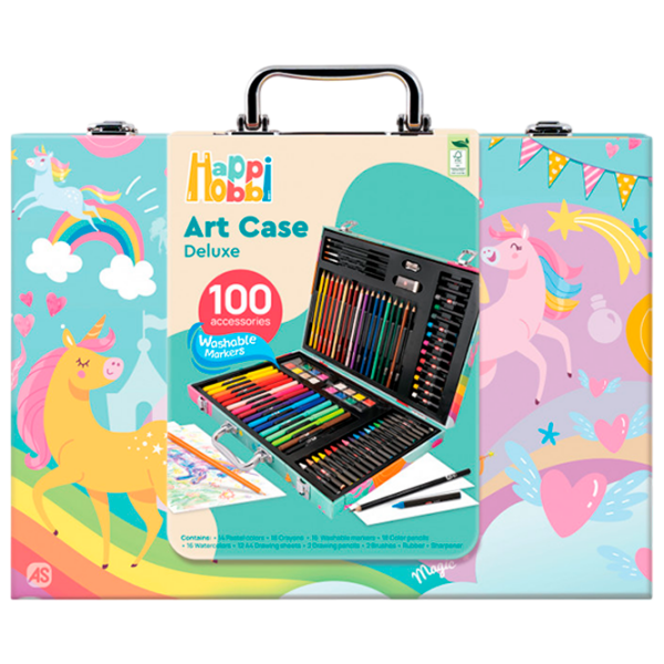 Set de creație HappiHobbi Art Case Unicorn 1038-82058 Green Pentru copii, 3+ photo 1