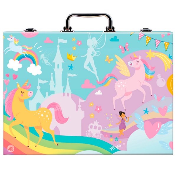 Set de creație HappiHobbi Art Case Unicorn 1038-82058 Green Pentru copii, 3+ photo 2