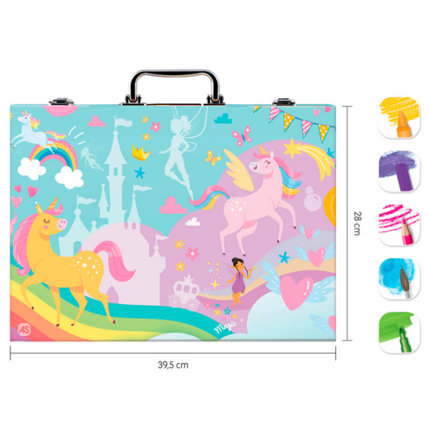 Set de creație HappiHobbi Art Case Unicorn 1038-82058 Green Pentru copii, 3+ photo 6