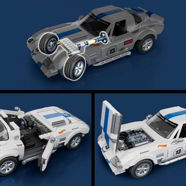 Constructor Mattel Corvette Grand Sport White Numărul de piese 918, 10+ photo 3